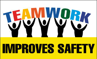 NMC BT532-BANNER, TEAMWORK IMPROVES SAFETY, 3FT X 5FT (1 EACH)