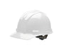 Bullard 51WHR White Class E or G Type I Standard S51 5100 Series HDPE Cap Style Hard Hat With 4-Point Flex-Gear Ratchet Suspension, Accessory Slots, Chin Strap Attachment, Rain Trough And Absorbent Polyester Brow Pad  (1/EA)