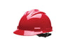 Bullard 61RDR Red Class E or G Type I Standard S61 HDPE Cap Style Hard Hat With 4-Point Flex-Gear Ratchet Suspension, Accessory Slots, Chin Strap Attachment And Absorbent Polyester Brow Pad  (1/EA)