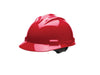 Bullard 62RDR Red Class C Type I Standard S62 HDPE Vented And Cap Style Hard Hat With 4-Point Flex-Gear Ratchet Suspension, Accessory Slots, Chin Strap Attachment And Absorbent Polyester Brow Pad  (1/EA)
