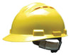 Bullard 62YLR Yellow Class C Type I Standard S62 HDPE Vented And Cap Style Hard Hat With 4-Point Flex-Gear Ratchet Suspension, Accessory Slots, Chin Strap Attachment And Absorbent Polyester Brow Pad  (1/EA)