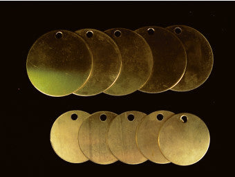 NMC BVT2R-VALVE TAGS, BLANK ROUND, 2'' DIA., .035 BRASS (PAK OF 25)