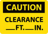 NMC C100RB-CAUTION, CLEARANCE ---FT. ---IN., 10X14, RIGID PLASTIC (1 EACH)