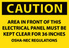 NMC C115AP-CAUTION, AREA IN FRONT OF THIS ELECTRICAL PANEL . . ., 3X5, PS VINYL (PAK OF 5)