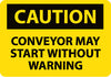NMC C130AB-CAUTION, CONVEYOR MAY START WITHOUT WARNING, 10X14, .040 ALUM (1 EACH)