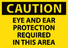 NMC C151AP-CAUTION, EYE AND EAR PROTECTION REQUIRED IN THIS AREA, 3X5, PS VINYL (PAK OF 5)