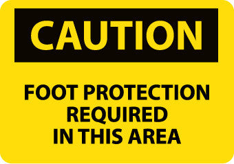 NMC C157PB-CAUTION, FOOT PROTECTION REQUIRED IN THIS AREA, 10X14, PS VINYL (1 EACH)