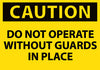 NMC C15AP-CAUTION, DO NOT OPERATE WITHOUT GUARDS IN PLACE, 3X5, PS VINYL (PAK OF 5)