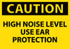 NMC C161AP-CAUTION, HIGH NOISE LEVEL USE EAR PROTECTION, 3X5, PS VINYL (PAK OF 5)