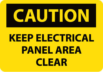 NMC C167PB-CAUTION, KEEP ELECTRICAL PANEL AREA CLEAR, 14X10, PS VINYL (1 EACH)