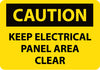 NMC C167P-CAUTION, KEEP ELECTRICAL PANEL AREA CLEAR, 10X7, PS VINYL (1 EACH)