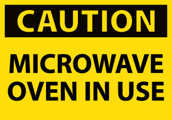 NMC C180AP-CAUTION, MICROWAVE OVEN IN USE, 3X5, PS VINYL (PAK OF 5)