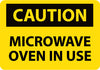 NMC C180P-CAUTION, MICROWAVE OVEN IN USE, 7X10, PS VINYL (1 EACH)