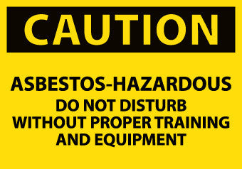 NMC C312AP-CAUTION, ASBESTOS-HAZARDOUS .., 3X5, PS VINYL (PAK OF 5)