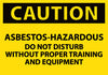 NMC C312AP-CAUTION, ASBESTOS-HAZARDOUS .., 3X5, PS VINYL (PAK OF 5)