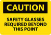 NMC C351RD-CAUTION, SAFETY GLASSES REQUIRED BEYOND THIS POINT, 20X28, RIGID PLASTIC (1 EACH)