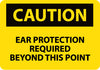NMC C355PB-CAUTION, CAUTION EAR PROTECTION REQUIRED BEYOND, 10X14, PS VINYL (1 EACH)