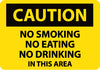 NMC C360P-CAUTION, NO SMOKING NO EATING NO DRINKING. . ., 7X10, PS VINYL (1 EACH)