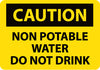 NMC C361RB-CAUTION, NON-POTABLE WATER DO NOT DRINK, 10X14, RIGID PLASTIC (1 EACH)