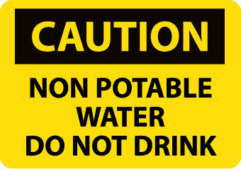 NMC C361PB-CAUTION, NON-POTABLE WATER DO NOT DRINK, 10X14, PS VINYL (1 EACH)