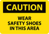 NMC C379PB-CAUTION, WEAR SAFETY SHOES IN THIS AREA, 10X14, PS VINYL (1 EACH)