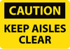 NMC C37P-CAUTION, KEEP AISLES CLEAR, 7X10, PS VINYL (1 EACH)
