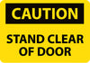 NMC C399PB-CAUTION, STAND CLEAR OF DOOR, 10X14, PS VINYL (1 EACH)
