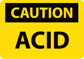 NMC C409PB-CAUTION, ACID, 10X14, PS VINYL (1 EACH)