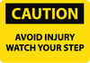 NMC C418AB-CAUTION, AVOID INJURY WATCH YOUR STEP, 10X14, .040 ALUM (1 EACH)