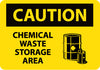 NMC C432RB-CAUTION, CHEMICAL WASTE STORAGE AREA,  GRAPHIC, 10X14, RIGID PLASTIC (1 EACH)