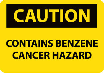 NMC C446RB-CAUTION, CONTAINS BENZENE CANCER HAZARD, 10X14, RIGID PLASTIC (1 EACH)