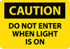NMC C453RB-CAUTION, DO NOT ENTER WHEN LIGHT IS ON, 10X14, RIGID PLASTIC (1 EACH)