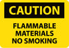 NMC C493PB-CAUTION, FLAMMABLE MATERIALS NO SMOKING, 10X14, PS VINYL (1 EACH)