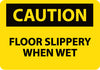 NMC C496RB-CAUTION, FLOOR SLIPPERY WHEN WET, 10X14, RIGID PLASTIC (1 EACH)