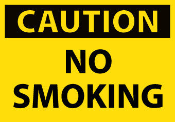 NMC C49AP-CAUTION, NO SMOKING, 3X5, PS VINYL (PAK OF 5)