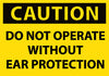 NMC C510AP-CAUTION, DO NOT OPERATE WITHOUT EAR PROTECTION, 3X5, PS VINYL (PAK OF 5)