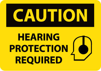 NMC C514AB-CAUTION, HEARING PROTECTION REQUIRED, GRAPHIC,  10X14, .040 ALUM (1 EACH)