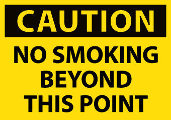 NMC C51AP-CAUTION, NO SMOKING BEYOND THIS POINT, 3X5, PS VINYL (PAK OF 5)