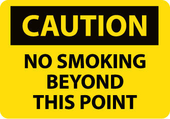 NMC C51P-CAUTION, NO SMOKING BEYOND THIS POINT, 7X10, PS VINYL (1 EACH)