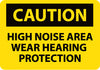 NMC C521AB-CAUTION, HIGH NOISE AREA WEAR HEARING PROTECTION, 10X14, .040 ALUM (1 EACH)