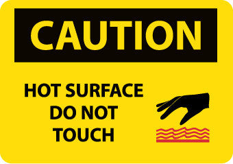 NMC C525PB-CAUTION, HOT SURFACE DO NOT TOUCH, GRAPHIC, 10X14, PS VINYL (1 EACH)