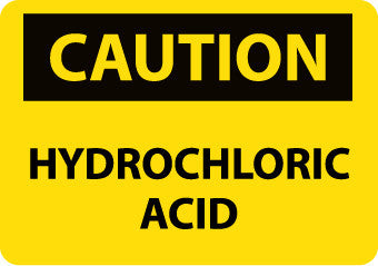 NMC C527AB-CAUTION, HYDROCHLORIC ACID, 10X14, .040 ALUM (1 EACH)