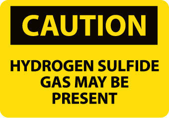 NMC C528AB-CAUTION, HYDROGEN SULFIDE GAS MAY BE PRESENT, 10X14, .040 ALUM (1 EACH)