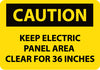 NMC C533AB-CAUTION, KEEP ELECTRIC PANEL AREA CLEAR FOR 36 INCHES, 10X14, .040 ALUM (1 EACH)
