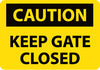 NMC C534PB-CAUTION, KEEP GATE CLOSED, 10X14, PS VINYL (1 EACH)