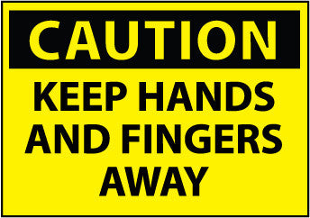 NMC C537AP-CAUTION, KEEP HANDS AND FINGERS AWAY, 3X5, PS VINYL (PAK OF 5)