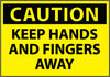 NMC C537AP-CAUTION, KEEP HANDS AND FINGERS AWAY, 3X5, PS VINYL (PAK OF 5)