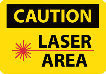 NMC C544PB-CAUTION, LASER AREA, GRAPHIC, 10X14, PS VINYL (1 EACH)