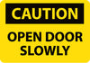 NMC C55PB-CAUTION, OPEN DOOR SLOWLY, 10X14, PS VINYL (1 EACH)