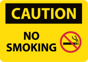 NMC C564AB-CAUTION, NO SMOKING, GRAPHIC, 10X14, .040 ALUM (1 EACH)